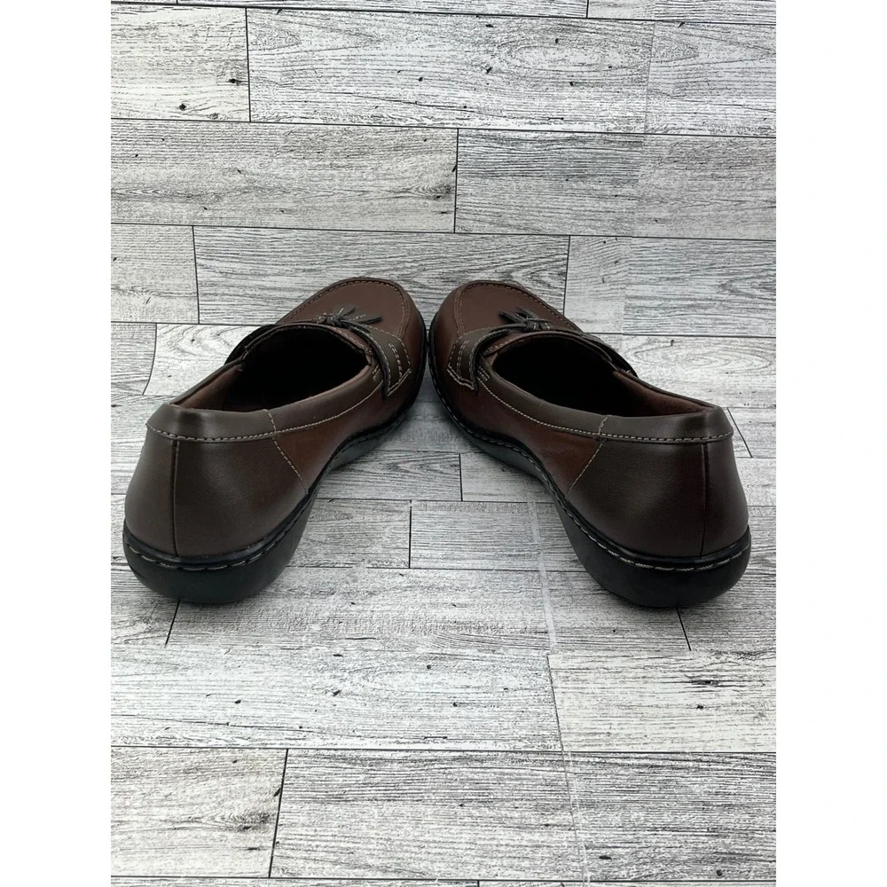 Clarks‎ Collection Brown Leather Tassel Bow Loafers Shoes Women Size 8.5 M